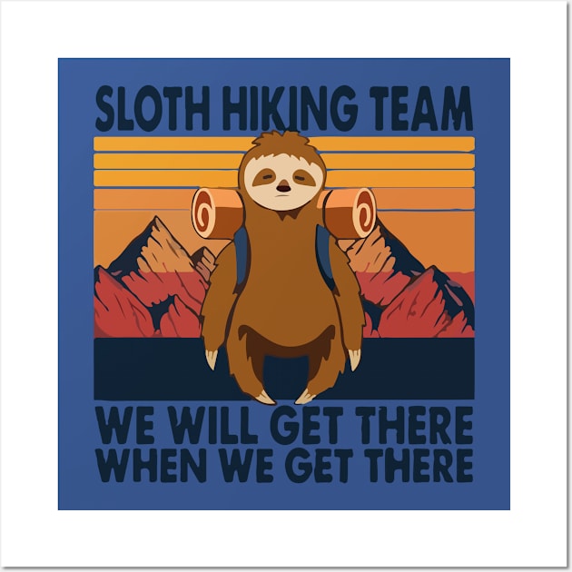 sloth hiking team Wall Art by soanem